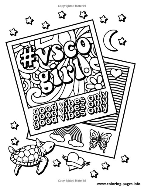 Aesthetics Good Vibes Only Coloring Page Printable