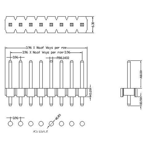 3 96mm Pin Header Single Row Straight Type China Manufacturer