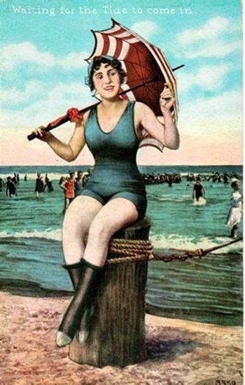 Vintage Postcard A Flapper Bathing Beauty At The Beach Etsy Vintage