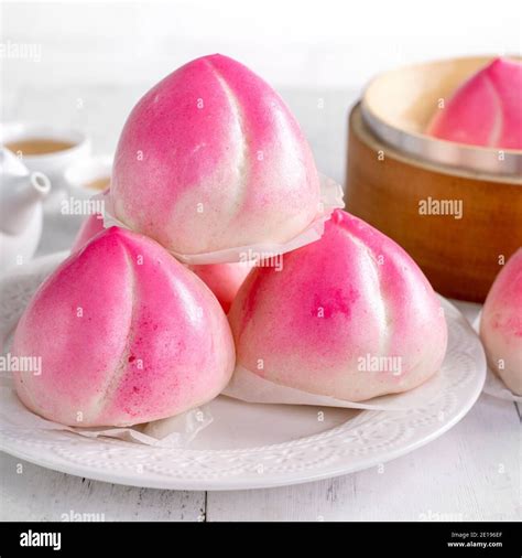 Download This Stock Image Pink Chinese Peach Birthday Bun Food Named Longevity Peach Shoutao On