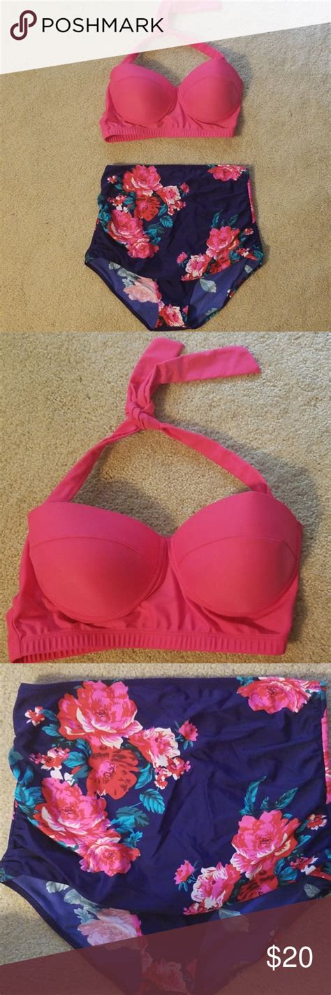 2pc Bikini Swim Suit With High Waisted Bottoms 2 PC Bikini Swin Suit Never Worn Top And