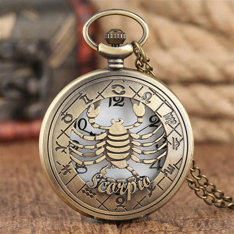 Horoscope Tender Scorpio Women Necklace Watches Bronze Men Pendant