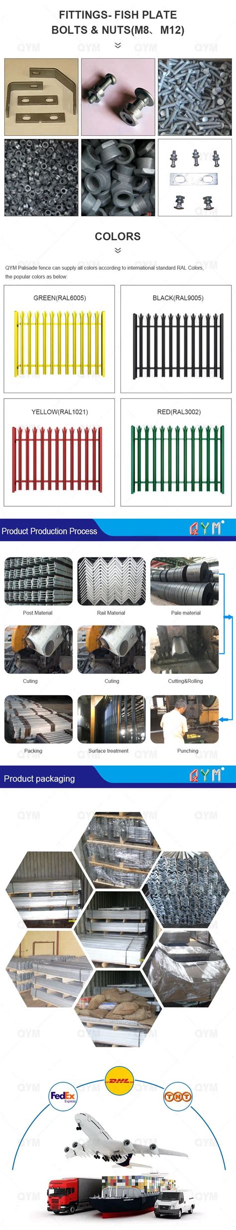 Hot Dip Galvanized Steel Palisade Fence Machine Palisade Fencing