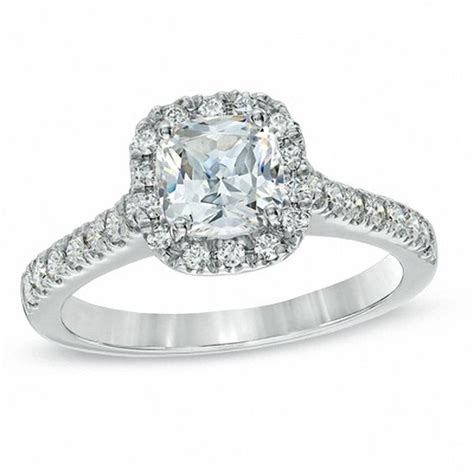 1 1 4 Ct T W Certified Cushion Cut Diamond Frame Engagement Ring In Platinum H Si2 Zales