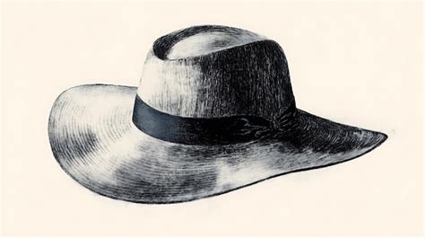 Hand Drawn Illustration Of A Fedora Hat With A Wide Brim Premium Ai