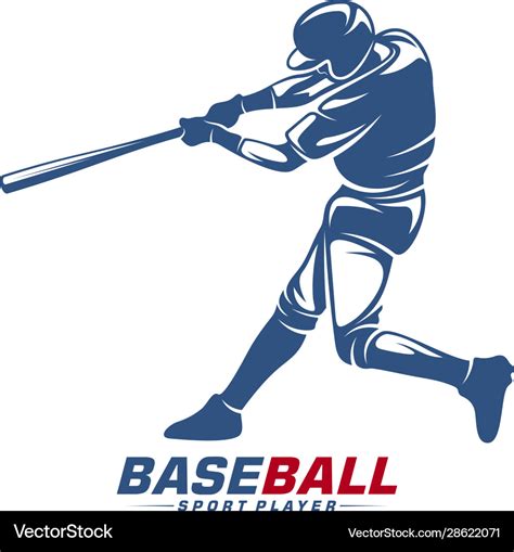 Baseball player silhouette logo Royalty Free Vector Image