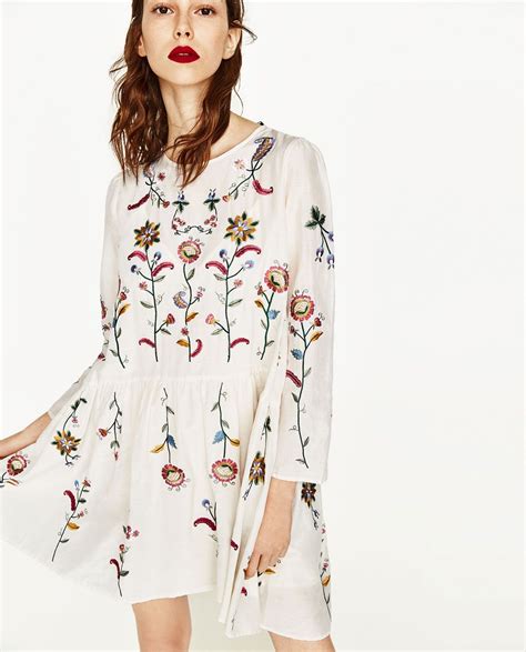 Zara White Floral Embroidered Dress Atelier Yuwa Ciao Jp