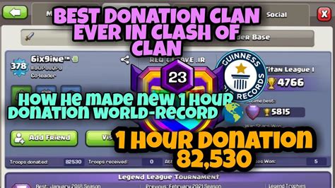 Req And Leave World Record In Donation How Req And Go Clans Donate Youtube