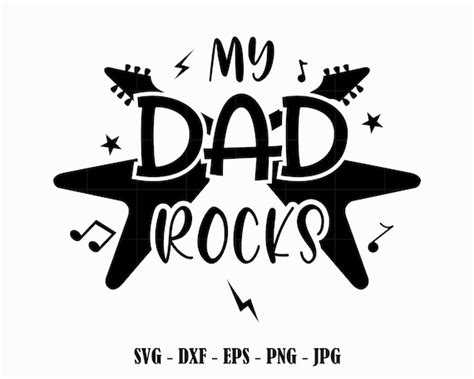 My Dad Rocks Svg Dad Cut File Fathers Day Svg Dad Files For Etsy