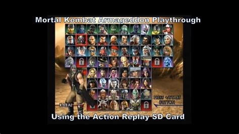 Mortal Kombat Armageddon Kabel Playthrough Using The Action Replay SD