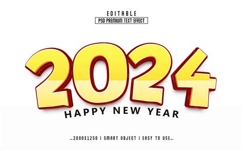 Happy New Year Cartoon Text Effect Photoshop Premium Psd File