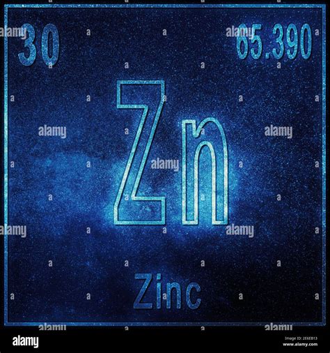 Zinc chemical element, Sign with atomic number and atomic weight, Periodic Table Element Stock ...