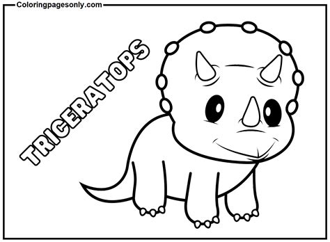 Happy Triceratops Coloring Page Free Printable Coloring Pages