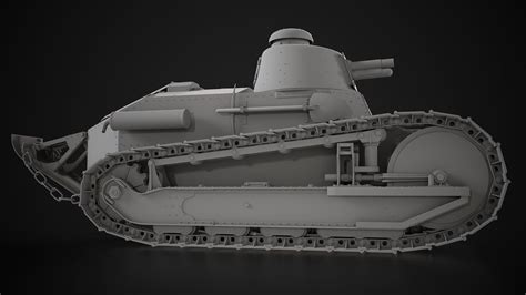 3d Model Renault Ft17 Light Tank Vr Ar Low Poly Cgtrader