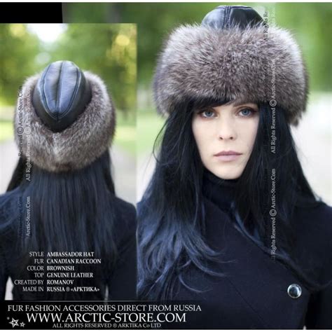 Ambassador Fur Hat Canadian Raccoon Forage Cap Arctic Store