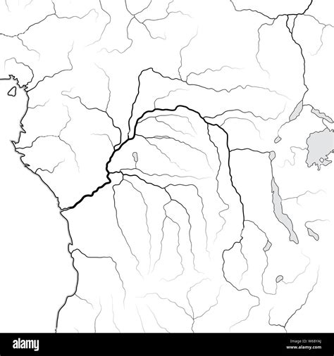 World Map of The CONGO RIVER basin: Equatorial Africa, Central Africa, Congo, Kongo, Zaïre ...