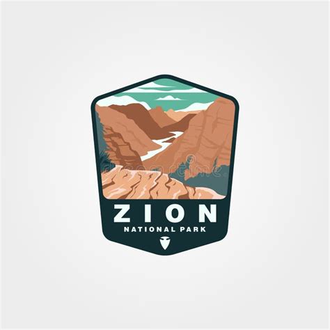 Zion National Park Emblem Design Vintage United States National Park Collection Illustration