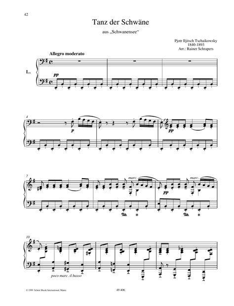 Pyotr Il Yich Tchaikovsky Dance Of The Swans Sheet Music For Piano Solo Download Pdf 1457333