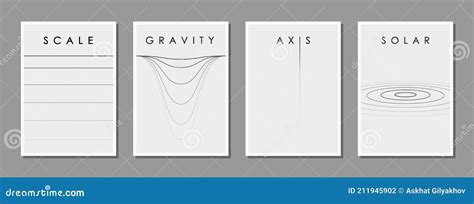 Set Of Minimalist Black And White Design For The Cover Of A Scientific