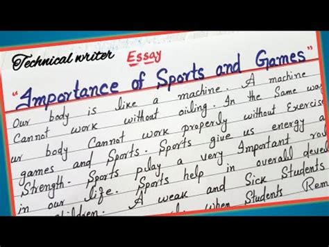 Importance Of Sports And Games Write Essay On The Importance Of