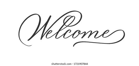 Welcome Word Hand Lettering Design Vector Stock Vector Royalty Free