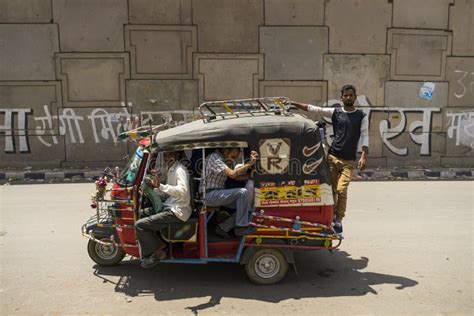 People Riding Tuk Tuk On Street In India Editorial Stock Image Image Of Motorcycle Summer