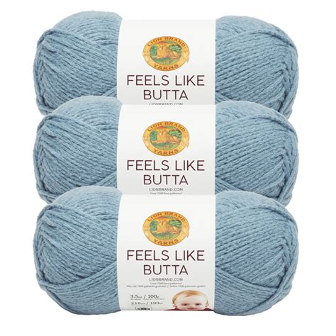 Lion Brand Yarn Feels Like Butta Dusty Blue Super Soft Baby Medium