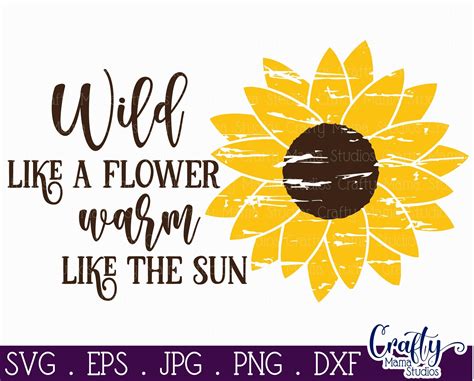 Sunflower Svg Sunflower Quote Wild Like A Flower Warm Sun By Crafty