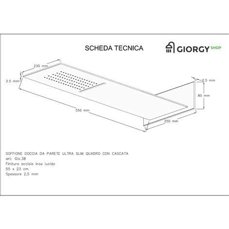 Kit Doccia Vie Soffione Rettangolare Acciaio Inox X Cm Slim