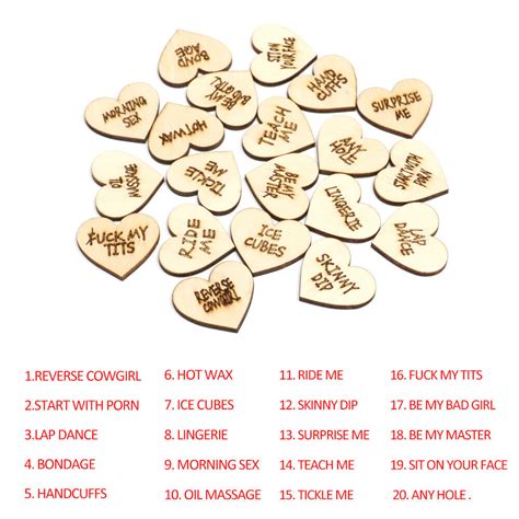 20pcs Funny Tokens Funny Wooden Valentines Ornaments Funny Romantic Sex T Set Ebay