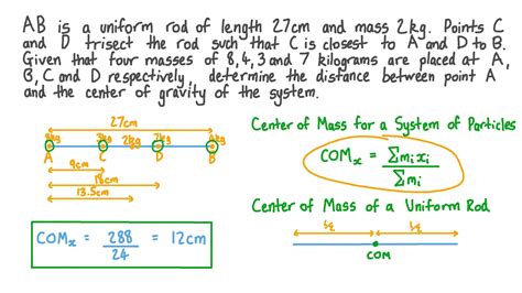 Question Video Using Moments To Find The Centre Of Mass Of A Uniform