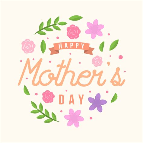 Flat Happy Mothers Day Card Vector 198782 Vector Art At Vecteezy