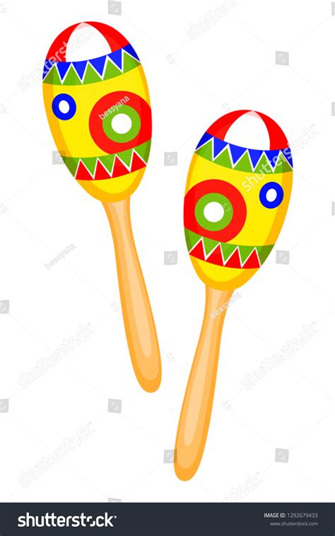 Colorful Cartoon Maracas Mexican Music Instrument Stock Vector (Royalty ...