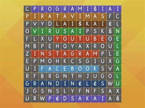 Saugus Internetas Pavojai Wordsearch