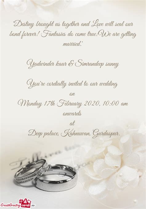 You're cordially invited to our wedding - Free cards