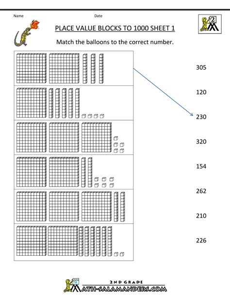 Place Value Blocks Worksheets 3rd Grade