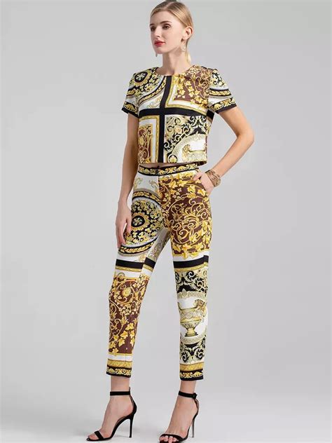 Rustic Golden Leaves Two Piece Set In Stock Comino Couture