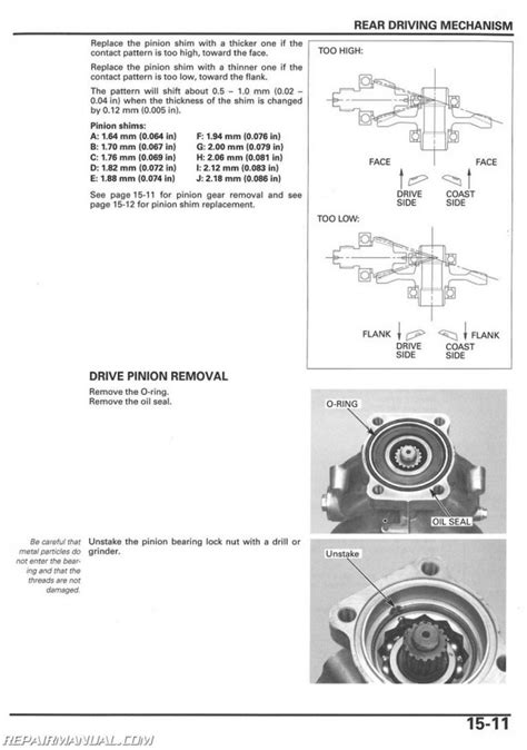 2005 2019 Honda TRX250TE TM Recon ATV Service Manual