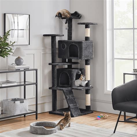 Topeakmart Multilevel Cat Tree Condo Cat Tower With Scratching