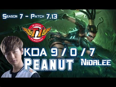 Skt T Peanut Nidalee Vs Lee Sin Jungle Patch Kr Ranked Youtube