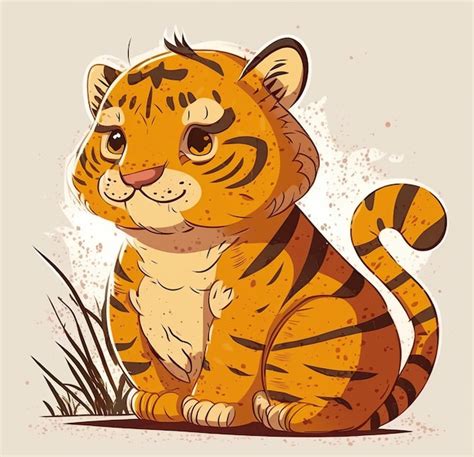 Un Tigre De Dibujos Animados Con Un Tigre Marr N Y Naranja En El