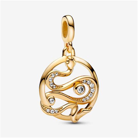 Pandora Me Pavé Snake Medallion Gold Plated Pandora Us