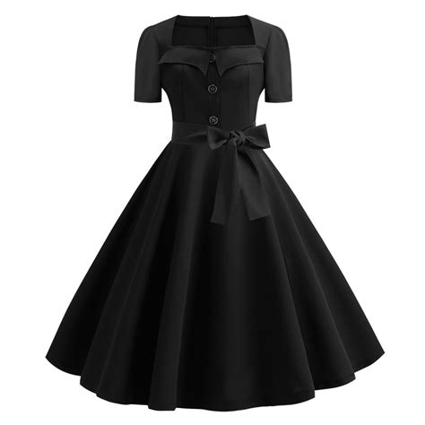 Elainilye Fashion Womens Casual Dresses Vintage Dress Bowknot Prom