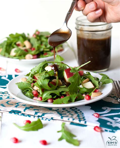 Pomegranate Cashew Arugula Salad With Balsamic Dressing Kims Healthy