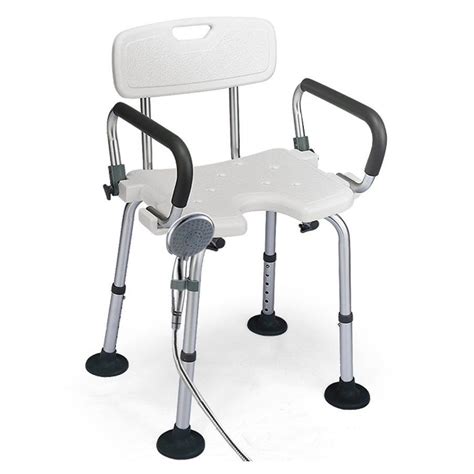 Costway Shower Chair Bath Stool Bathroom Seat Height Adjustable W