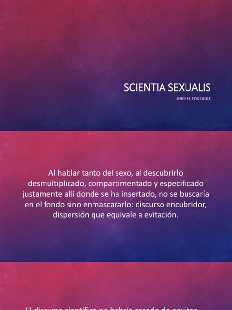 Scientia Sexualis Pdf Verdad Discurso