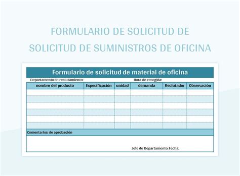 Plantilla De Excel Formulario De Solicitud De Solicitud De Suministros