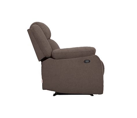 Buy Avalon Fabric 1 Seater Motorized Recliner Chair Dark Brown At 25