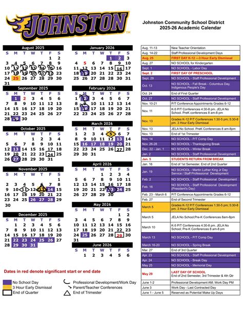 Johnston Community School District IA Calendar 25-26 Revised [pdf] - EduCounty