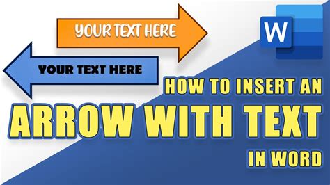 Tutorial Insert An Arrow With Text In Microsoft Word Easily Youtube